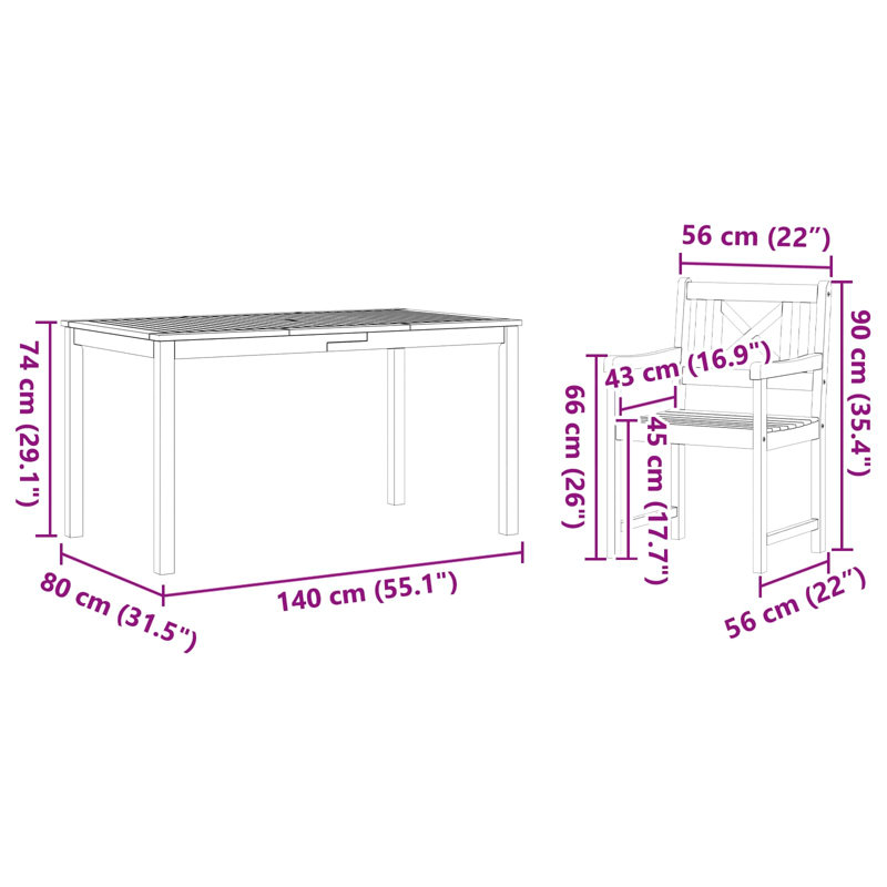 Patio Dining Set with, 5, 4