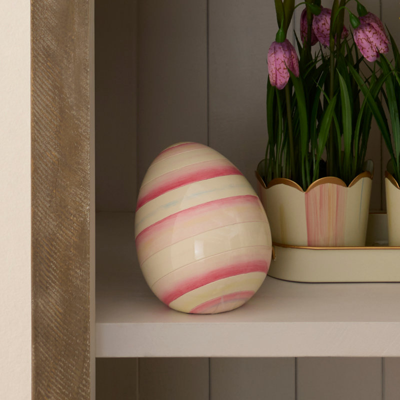 Stripe Mini Egg, Pink/White
