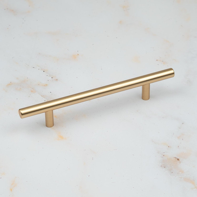 Slim T-Bar Handles & Coordinating Pull in Multiple Finishes, 128mm, Gold