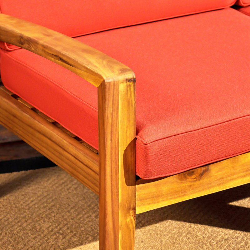 Ensemble de conversation modulaire avec coussins 5 pièces Tandon, rouge