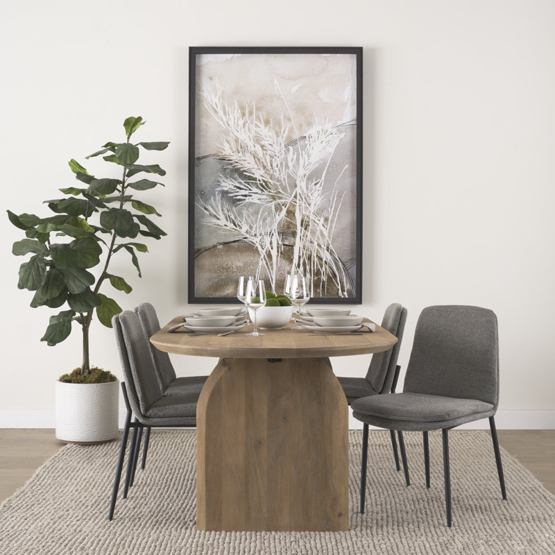 Mills 19'' H Upholstered Metal Side Chair, Gray