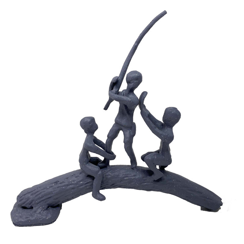 HUCKLEBERRY BOYS Iron Figurine 19cm, Grey Shimmer