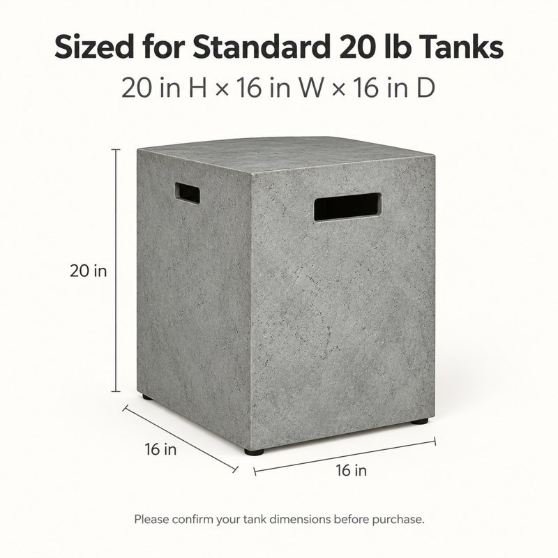 Couvercle de réservoir de propane moderne rectangulaire 16 po Romance Blaze, Dark Grey