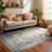 Pritchett Vintage Medallion Muted Sage Olive Tan Rug with Fringe-1868320514