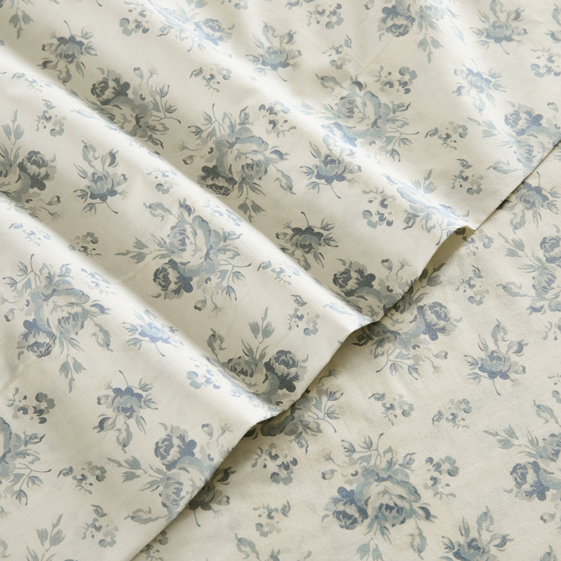 Ensemble de draps en coton Rose Garden, Twin Sheet Set with 1 Pilowcase