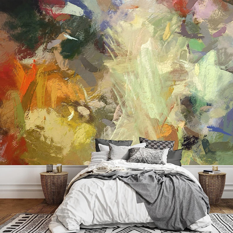 Large Colorful Abstract Acrylic Self-Adhesive Wall Mural