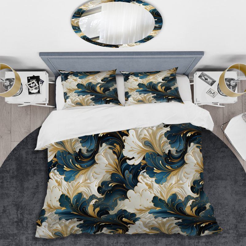 Ensemble de housse de couette en marbre Maislee Vintage Reverie, Housse de couette pour très grand lit et 2 très