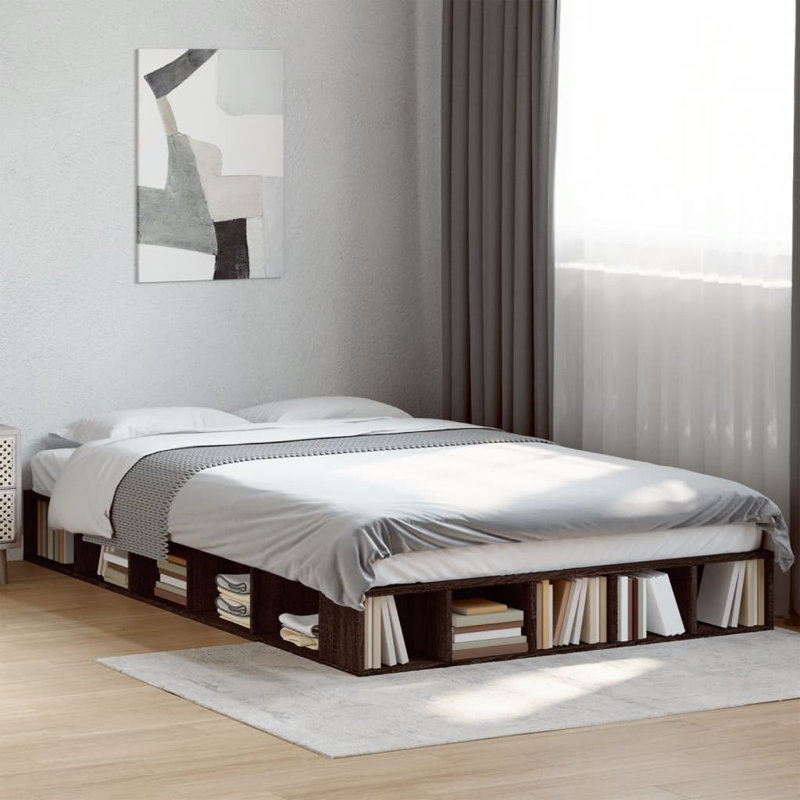 Pappion Bed, 90 x 190cm, Brown Oak