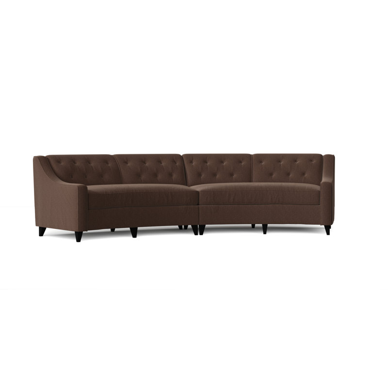 Canapé modulaire de coin symétrique 147 po Charlotte, Brun Key, Noir, Moyenne