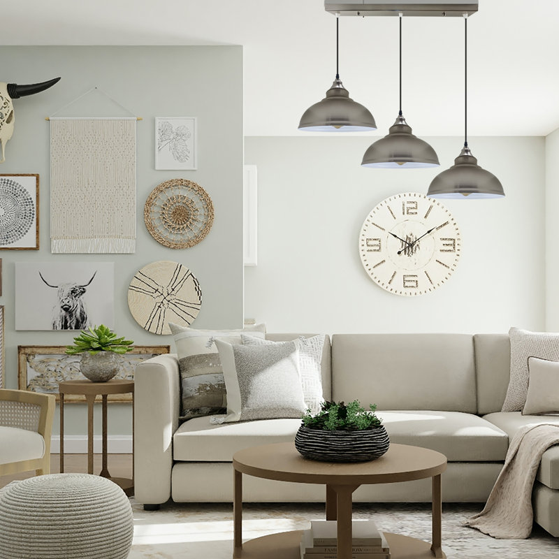 Dowling 3 - Light Grey Kitchen Island Pendant