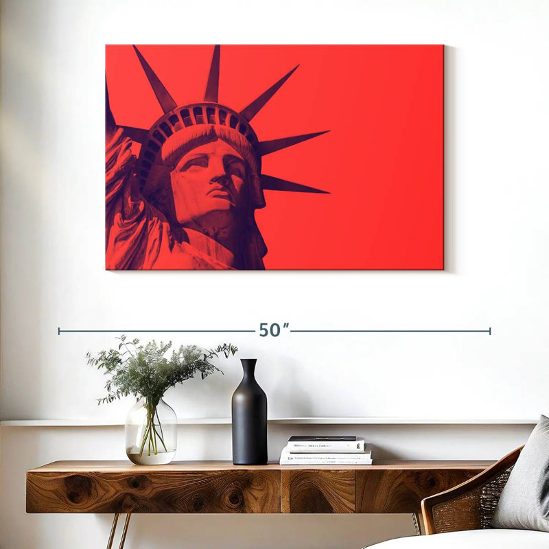 Nicci Red Statue Of Liberty, 26" H x 39" W
