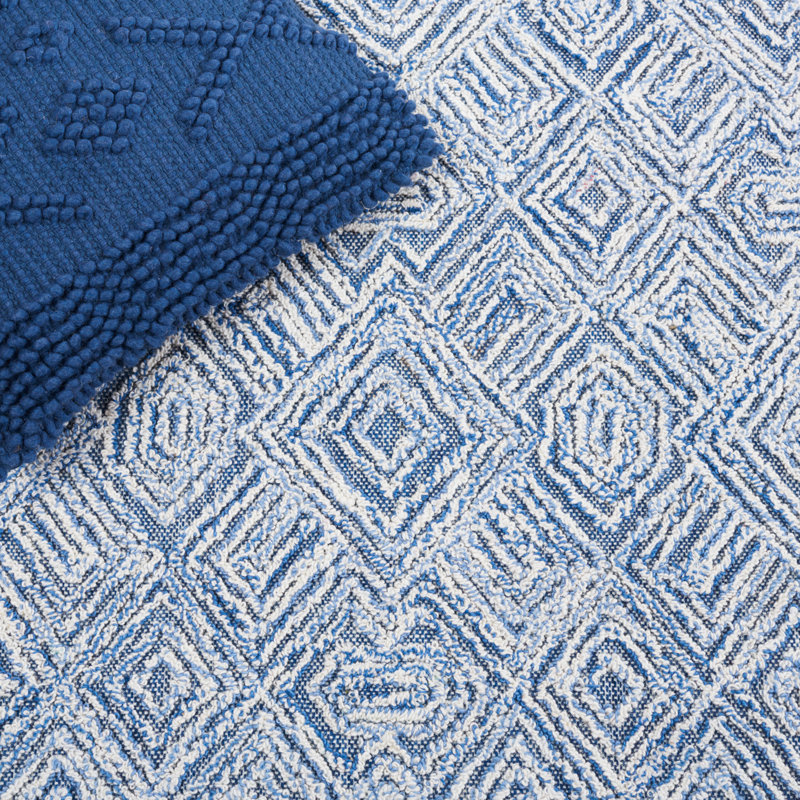 Tapis géométrique en laine / coton touffeté à la main Hadad, Rectangle 5 pi x 8 pi