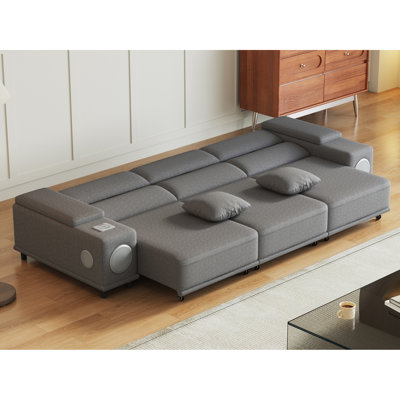 Upholstered 45.63 " Fabric Power Reclining Sectional
