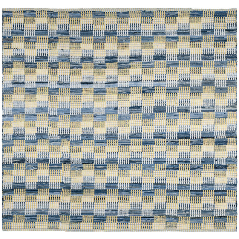 Alberta Hand Woven Cotton Abstract Rug, Square 4'