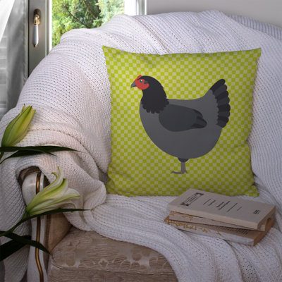 Graphic Print Chicken Check Outdoor Throw Pillow
