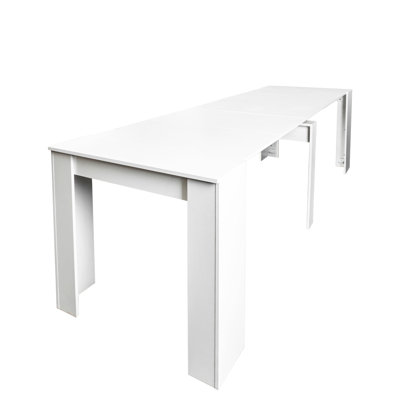 Console blanche 118,50 pouces, extensible et élégante pour un usage quotidien