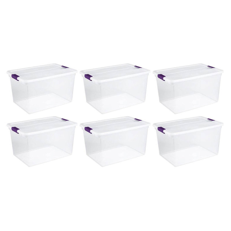 Sterilite Plastic Storage Containers with Latching Lids, Clear
