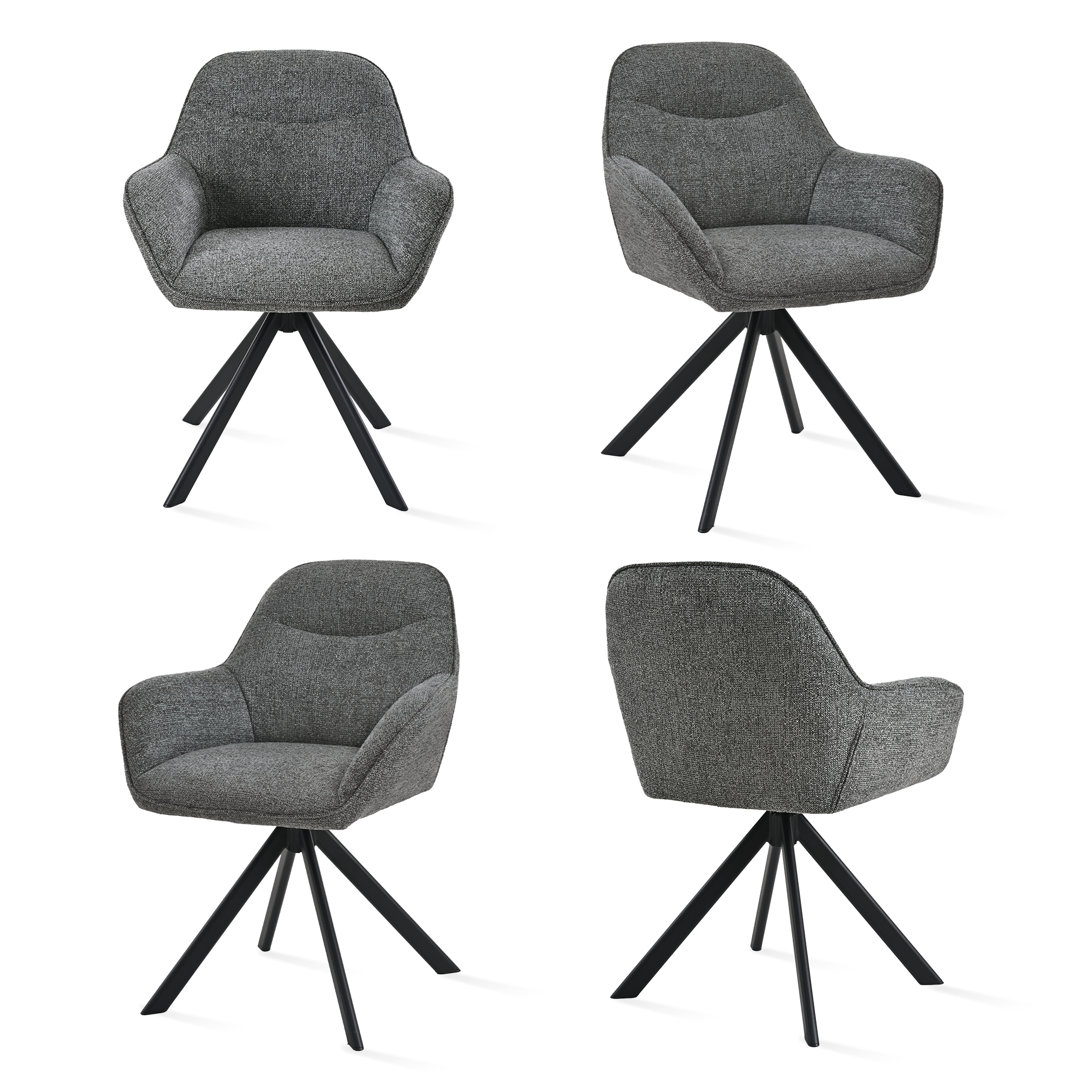 48.5cm H Fabric Upholstered Dining Chair with Arm