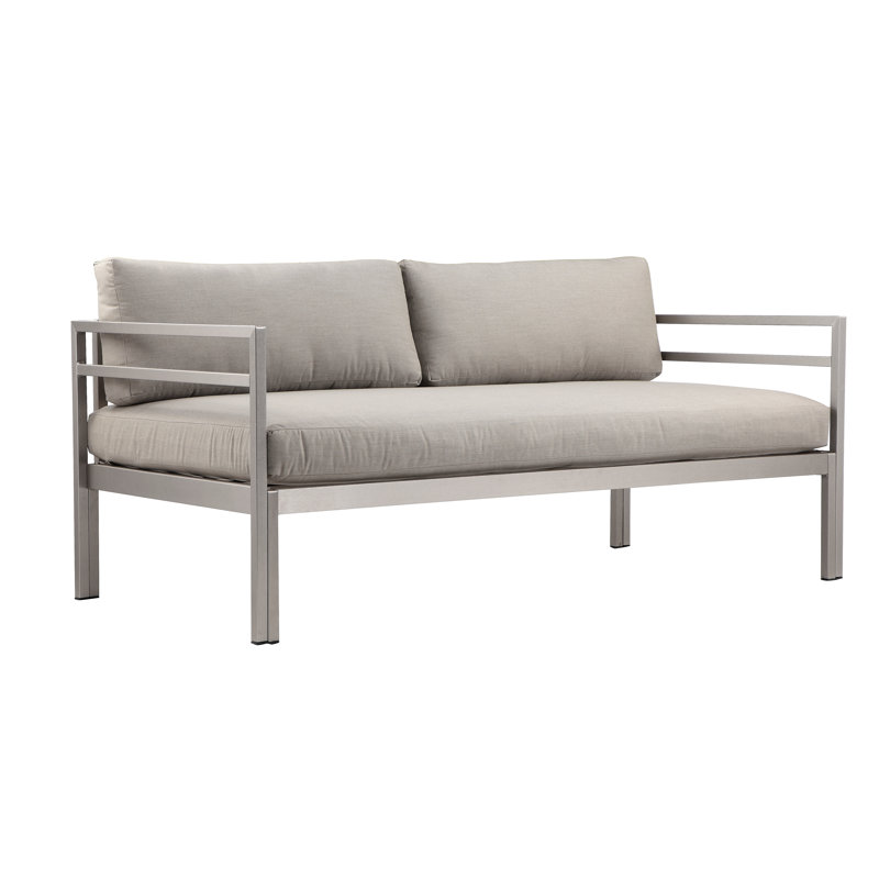 Cold 4 Piece Sofa Set Grey, Silver Frame/Gray Cushion