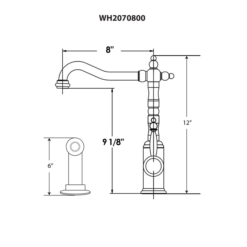 Whitehaus Collection Jem Kitchen Faucet, Brushed Nickel