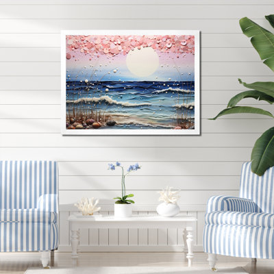 Beach Tranquil Tide Pointillism II - Nautique et plage, impressions sur toile