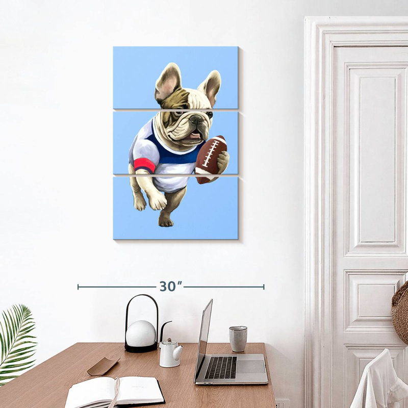 Bouledogue sportif Ketti - Rugby, H 32 po x l 20 po