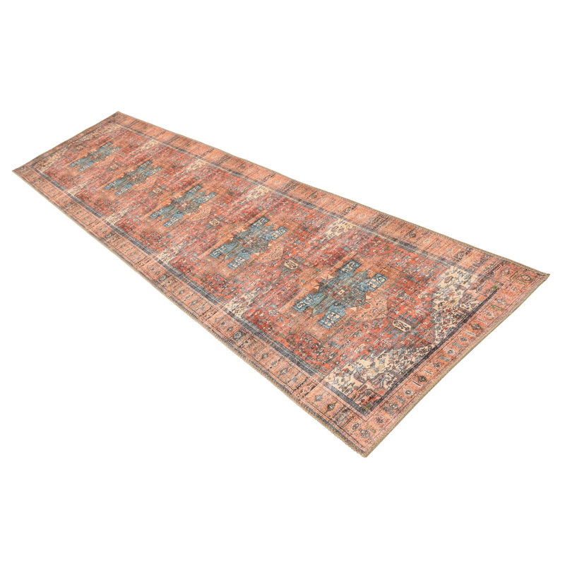 Tapis transitionnel de couleur orange rouille, Tapis de couloir 2 pi 6 po x 10 pi