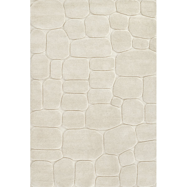 Aelin Pebble Hand Tufted Wool Ivory Area Rug | Joss & Main