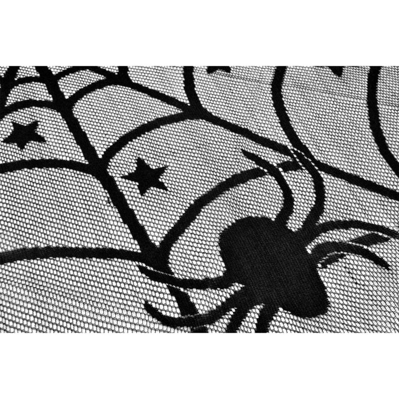 Spider Web Table Cloth Halloween Cobweb Lace Fabric Runner Cover-Round diameter 40 inch