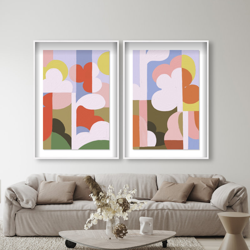 Cloudy Pop Set Set by Oliver Gal, 37.5"H x 55.5"W, White Shadowbox