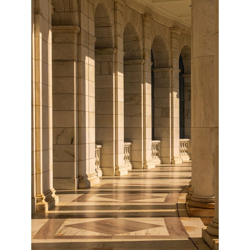 Columns At Arlington Cemetery by Steven Heap, Black Framed Canvas, 33" H x 25" W