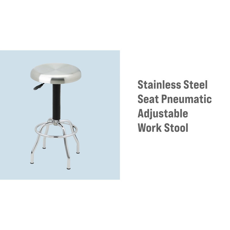 ErgoSwivel Modern Silver Stainless Steel Adjustable Lab Stool