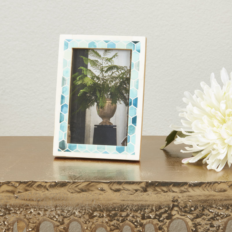 Honeycomb Inspired Bone Photo Frame, 5" x 7"