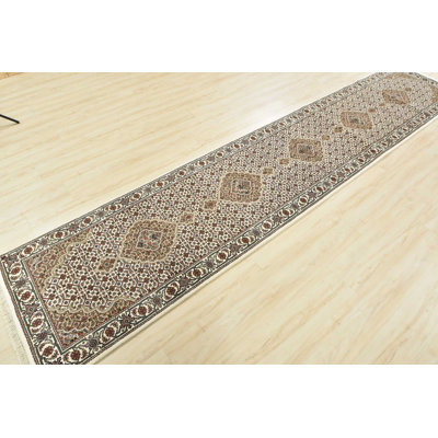 Neilpatrick One-of-a-Kind Runner 2'7" X 13' New Age Runner Wool Area Rug in Black/White/Brown