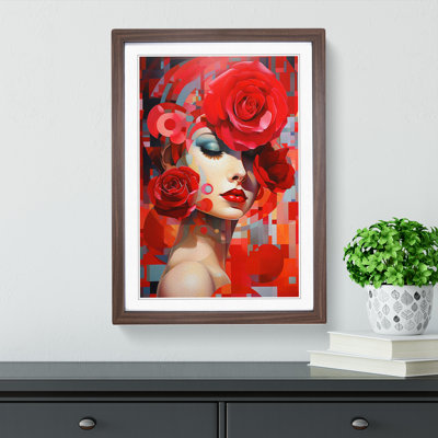 Rose Constructivism - Single Picture Frame Print on Wood