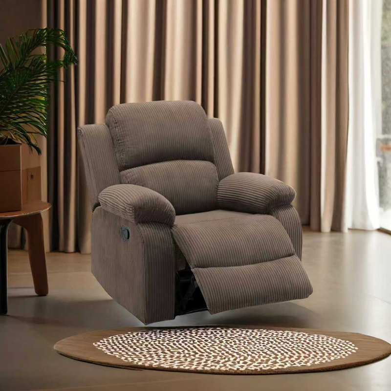 Ensemble de canapé inclinable 3 pièces en tissu brun