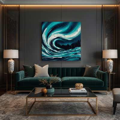 «Space Aurora», interprétations abstraites sur toile bleue
