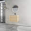 Meuble-lavabo mural 24 po avec lavabo en céramique blanche et porte à fermeture douce, emballage KD, contreplaqué, chêne blanc américain
