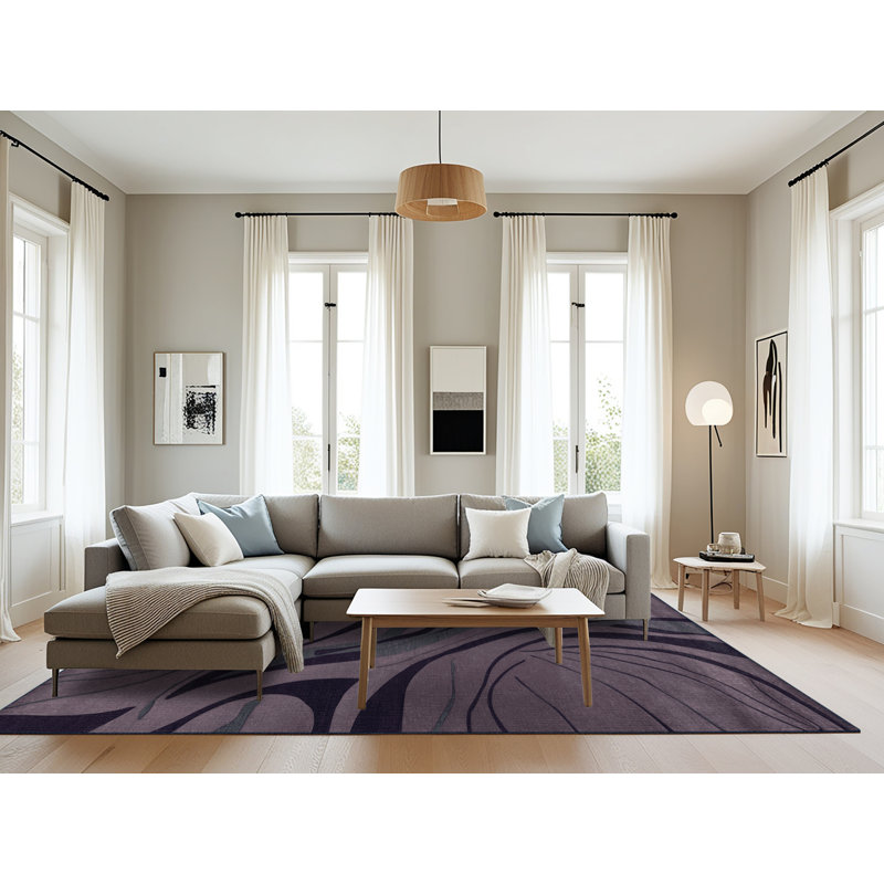 Tapis mauve lavable à la machine, Rectangle 6 pi x 9 pi