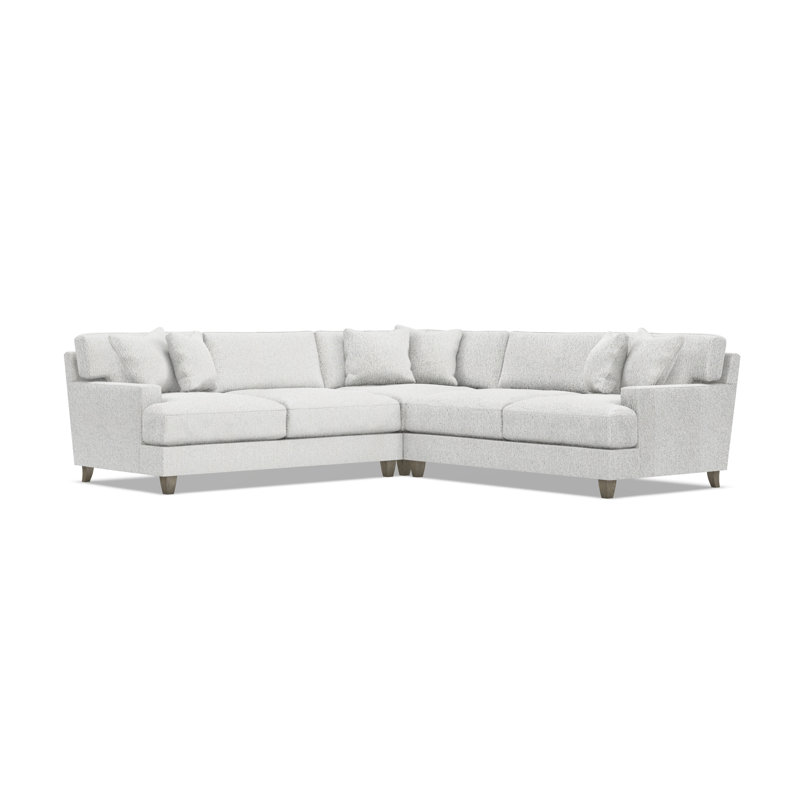 Bernhardt Mila 4-Piece Fabric Sectional, Symmetrical, 33.5" H x 107" W x 107" D, White Polyester