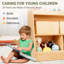 Rangement pour jouets pour enfants avec bibliothèque - armoire Montessori en bois à 3 niveaux