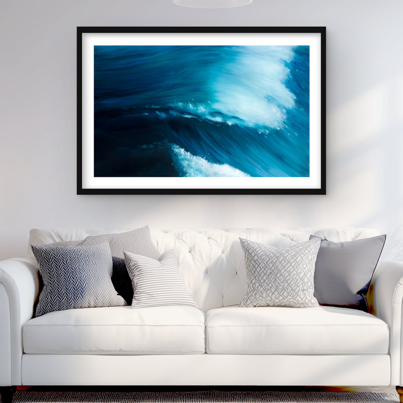 «Unleashed Sea» - Reproduction mate encadrée blanche décorative