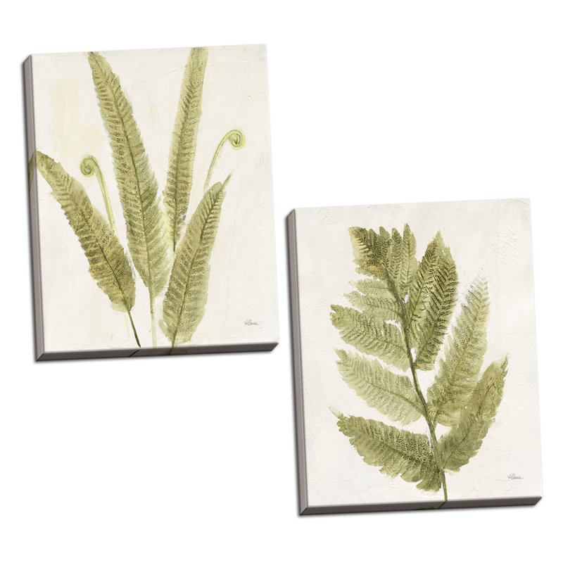 « forest ferns i & ii », ensemble de 2 reproductions de peintures à l’acrylique, H 12 po x l 12 po x P 0,75 po, Toile tendue