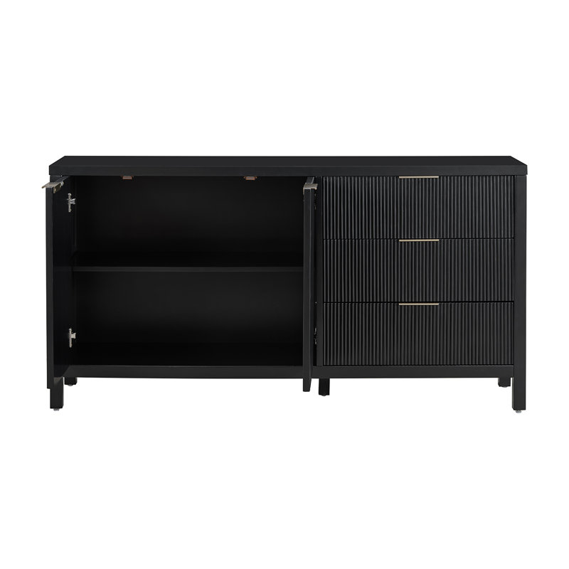 U_STYLE Buffet minimaliste à motif de vagues avec rangement fonctionnel