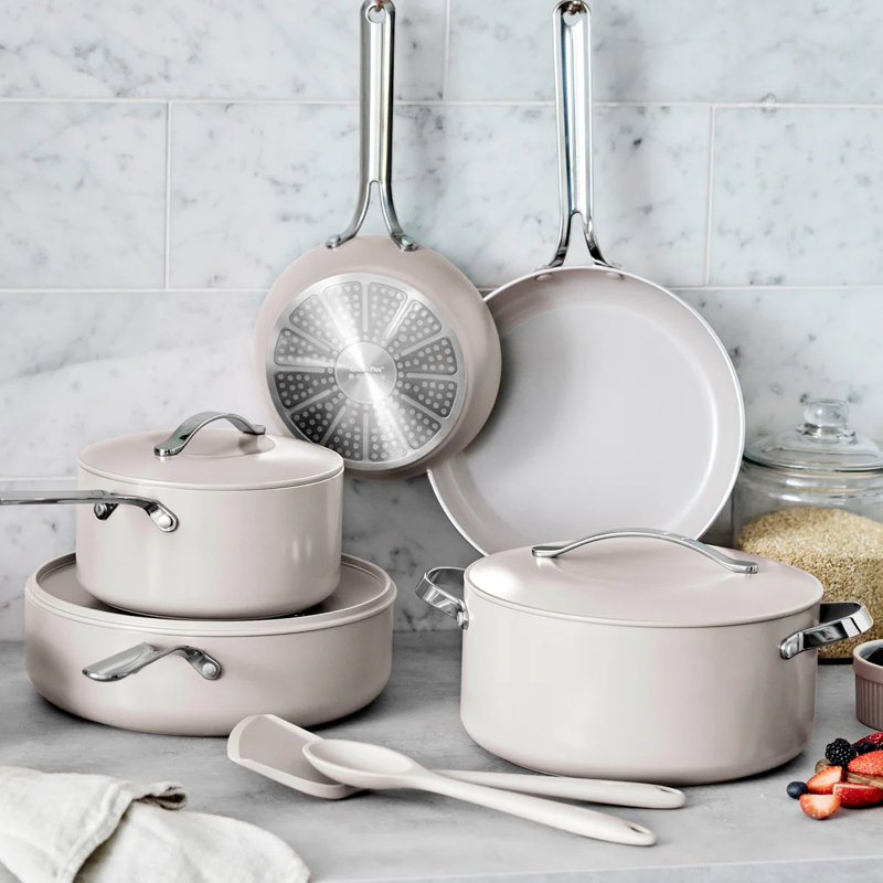 GreenPan Nova 10 Piece Cookware Set, Clay