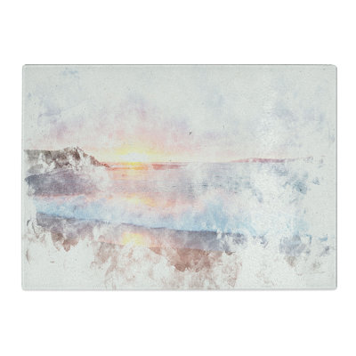 Tempered Glass Pacific Coast Sunset Chopping Board