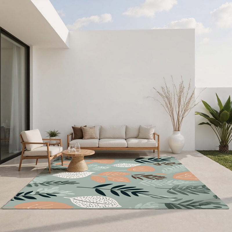 Sunset Vines Indoor And Outdoor Area Rug, Rectangle 2' x 3'