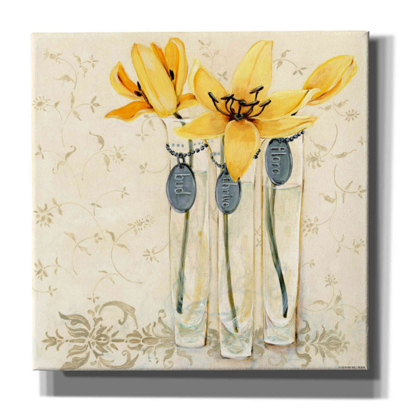 «Inspired Yellow» par Jadei, impression sur toile, H 12 po x l 12 po x P 0,75 po