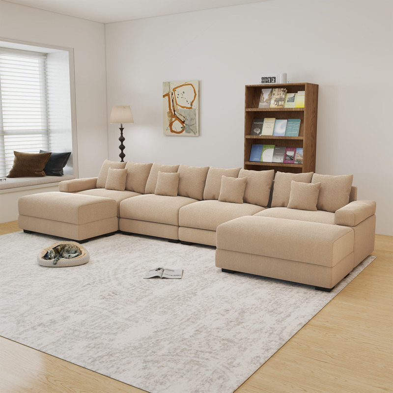 Canapé modulaire rembourré Forbestown 6 pièces, Chameau
