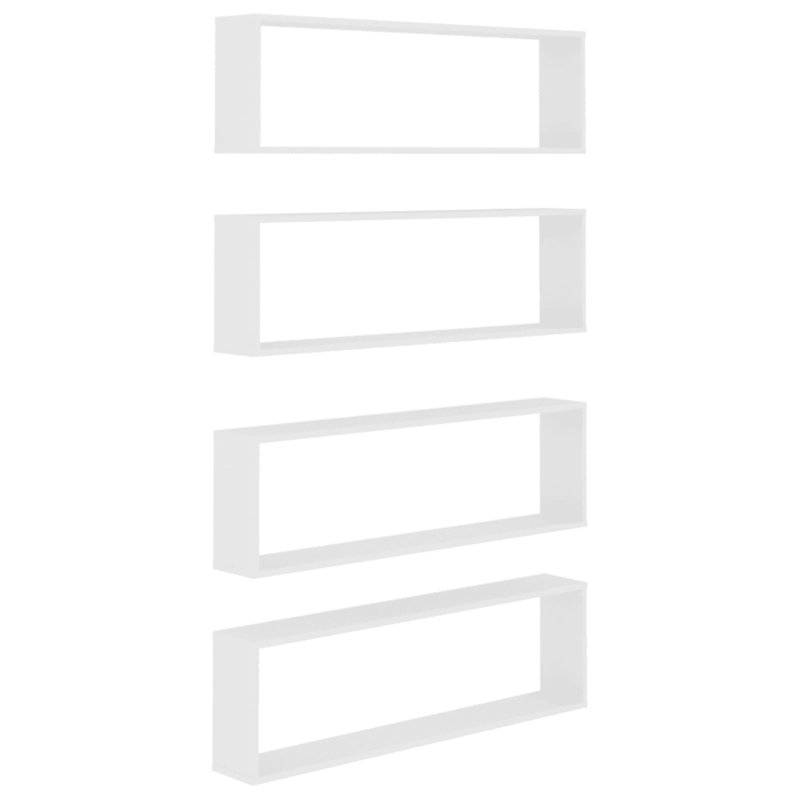 Fateema 4 Piece Floating Shelf, White, 30cm H x 100cm W x 15cm D